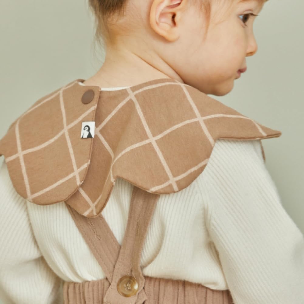 Konny Baby Bib Baby Bib Rolling Quick Baby Baby Stylish Present 3 Creamy Brown Caramel [Konny] Set, 360° Bib, Absorbent, Drying, Simple, Girls, Boys,