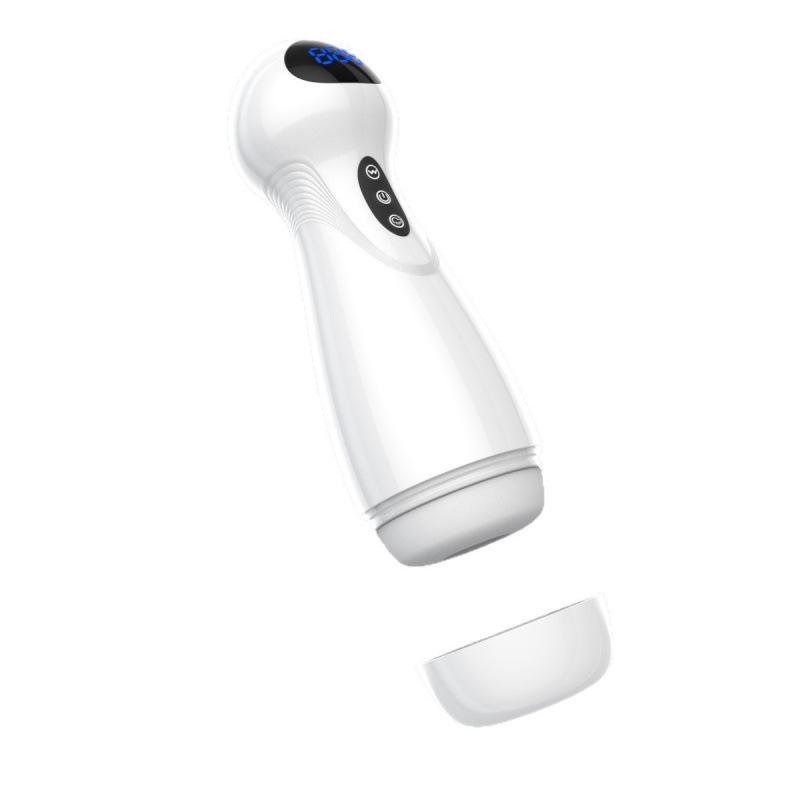 Automatic Vibrating Airplane Cup for Men: Clamping, Sucking & Telescopic Silicone Self-Pleasure Device