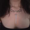 Punk Sword-Pendant Necklace Gothic Tree Branch Chain Sword-Hip Hop Silver Y2k Necklace Jewelry Medieval-Ornament Gifts