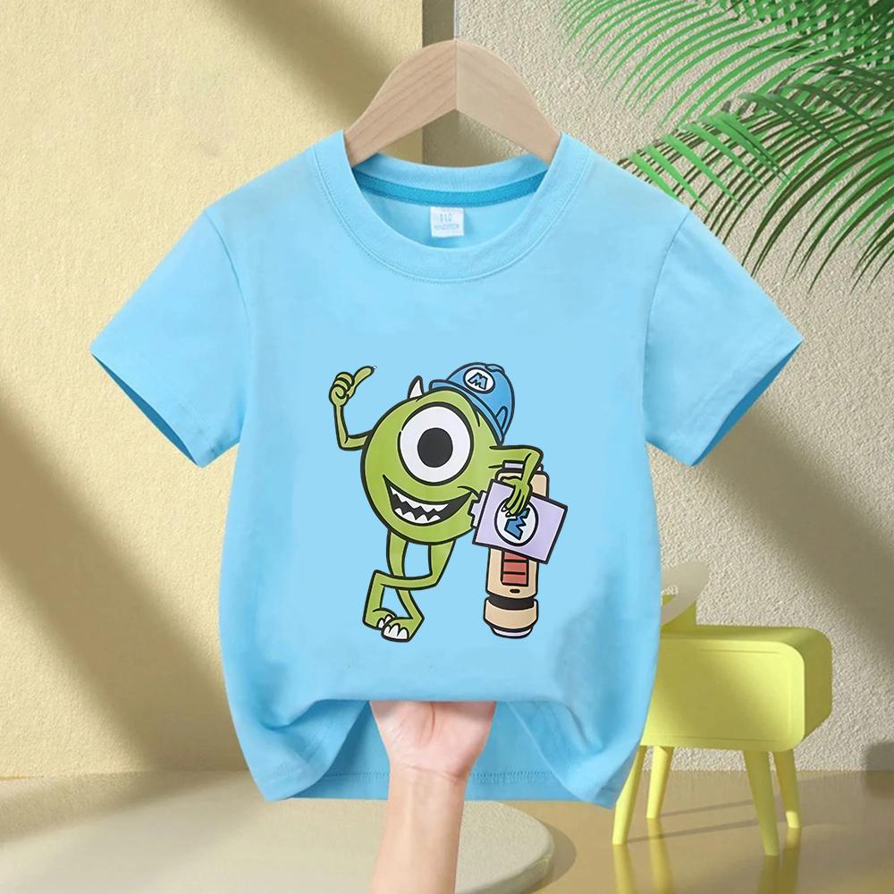 Disney Baby Boys Girls Tees Clothing Fashion Summer T-Shirt Monsters Inc Print Kids Short Sleeve T-Shirt