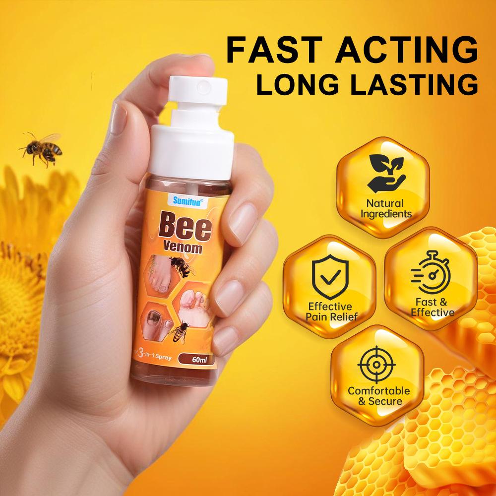Sumifun 60/120/300ML Bee Foot Care Spray Relieve Beriberi Foot Odor Nail Antibacterial Onychomycosis Repair Spray Summer Essential