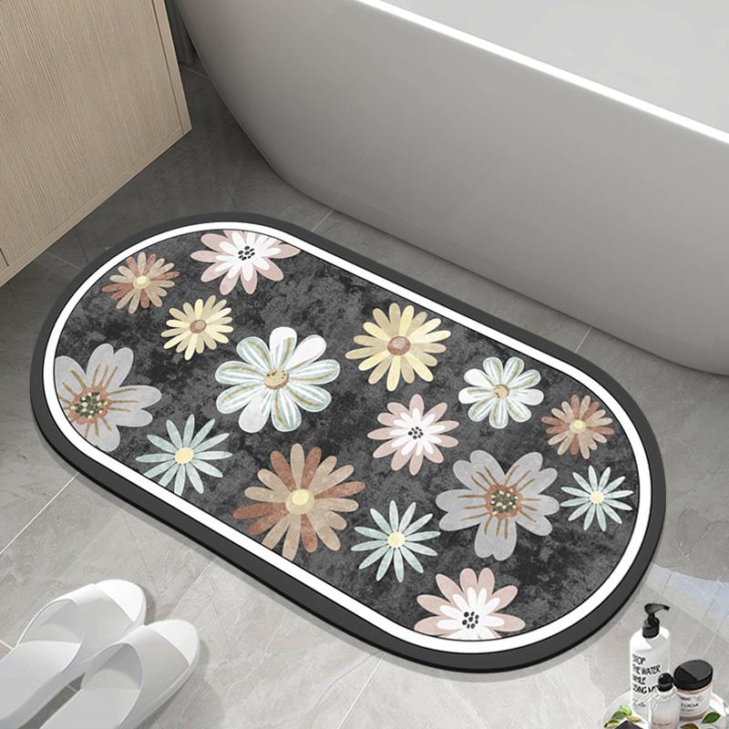 Bathroom absorbent floor mat, bathroom door, diatom mud door mat, toilet, toilet non-slip foot mat, bathroom carpet