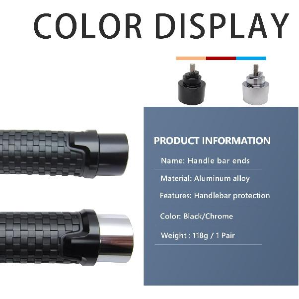 Motorcycle Handlebar Bar End Cap Weight Slider CNC Aluminum Handle Bar Plug Replacement for Honda Goldwing GL 1800 CBR600RR CBR1000RR NC700X CB1100