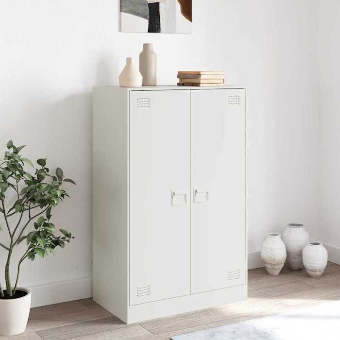 VidaXL Buffet White 67x39x107 Cm Steel, Cabinet, Sideboard, Storage Cabinet, Cabinets, Cupboard, Highboard, 841666