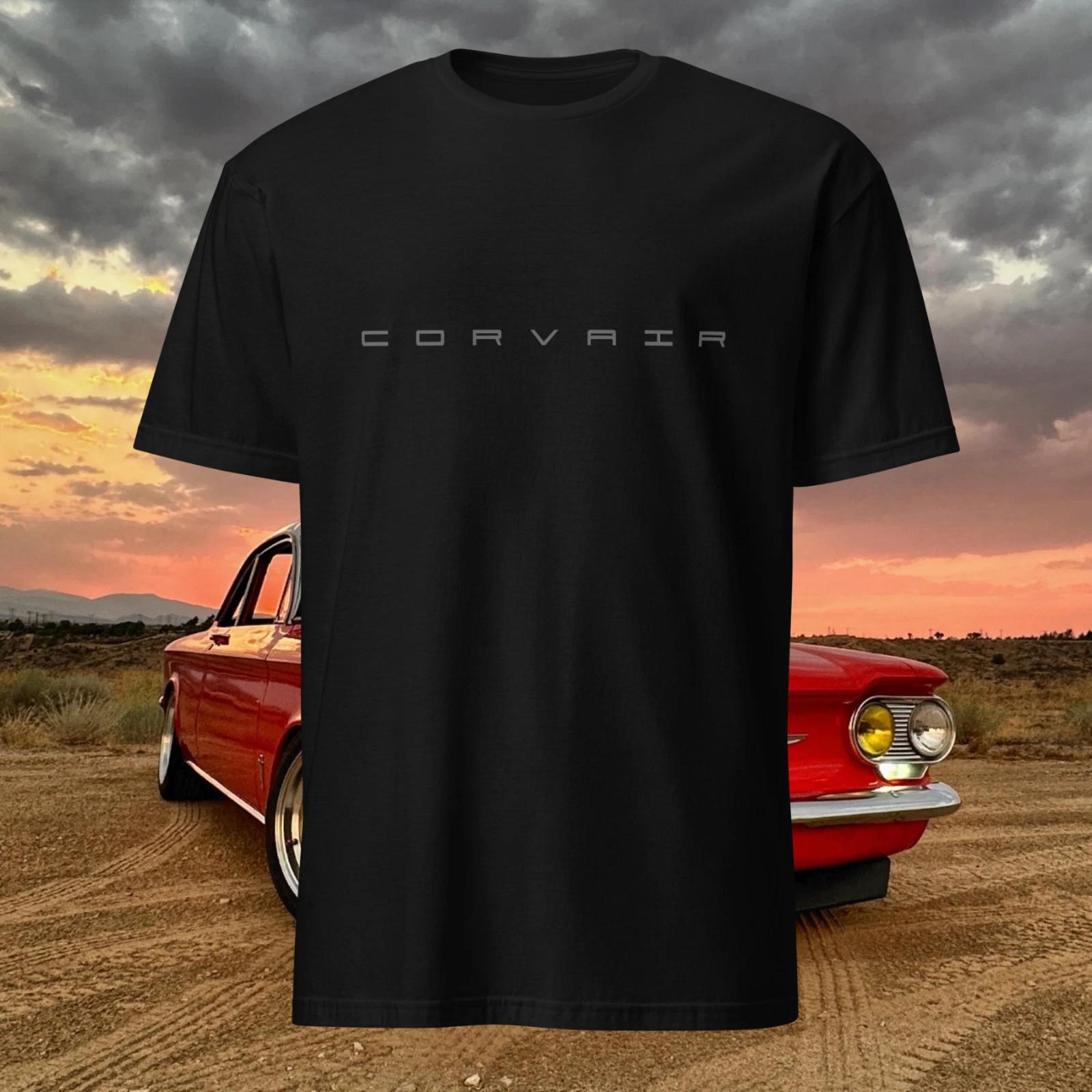 Corvair стильная классическая серая графическая футболка с коротким рукавом M
