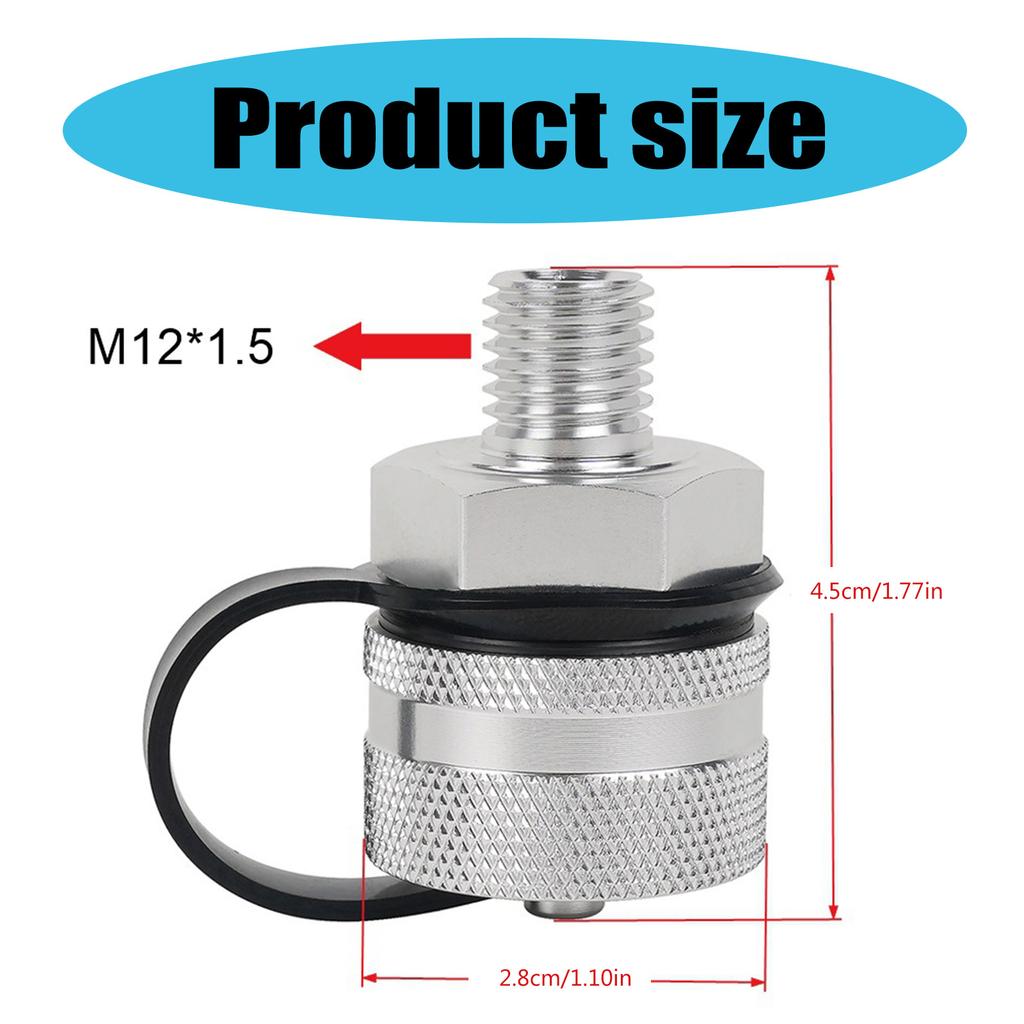 Oil Drain Valve Aluminum Alloy Quick Drain For M14x1.5 M14x1.25 M12x1.25 M12x1.5 Leakproof with Hose Attachment
