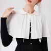 Ribbon Decoration Ruffled Shawl Bowknot Blouse Shoulders Fake Collar  Clothes Accessory