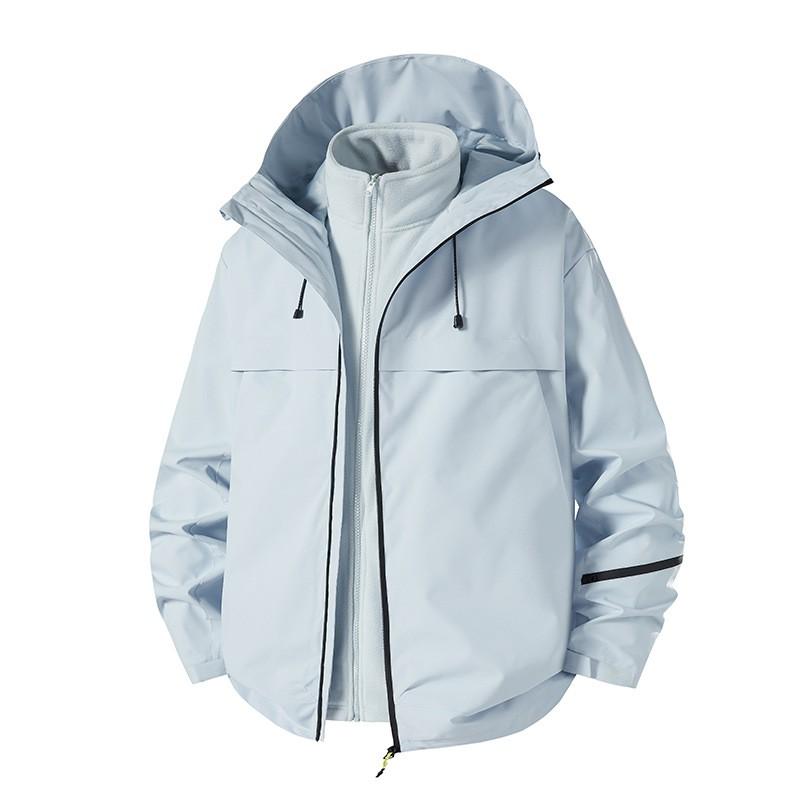Unisex Outdoor Hiking Jacket With Removable Hood Windproof Breathable Waterproof Shell Winter Trekking Mountaineering