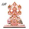 Holiday Home Wheel Desktop Christmas Ferris Interior Accents Ornament, 2D Wooden Gingerbread House Decorative