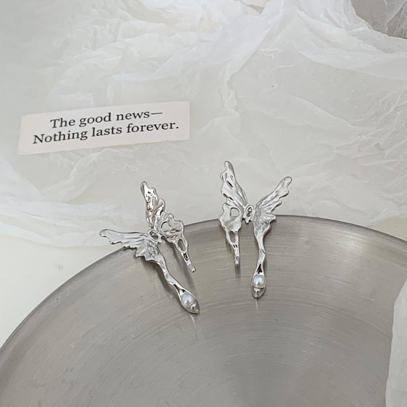 

S925 Игла Sweet Cool Hot Girl Liquid Butterfly Серьги-гвоздики премиум-класса Sense Нишевые серьги Sense Cold Wind Женские серьги