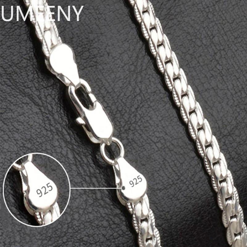 

20-60 см Серебро 925 пробы Дизайн роскошного бренда Благородная цепочка-ожерелье для женщины мужчины Мода Свадьба Помолвка Циркон Подарки 55cm 22inches