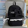 Mochila Escolar de Estudiante con Encaje de Lazo Gran Capacidad para Mujer