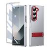 High Definition Transparent Z Fold6 Fold5 Protective Case For Samsung Galaxy Z Fold 6 5 4 5G With Glass Film Alloy Bracket Cover