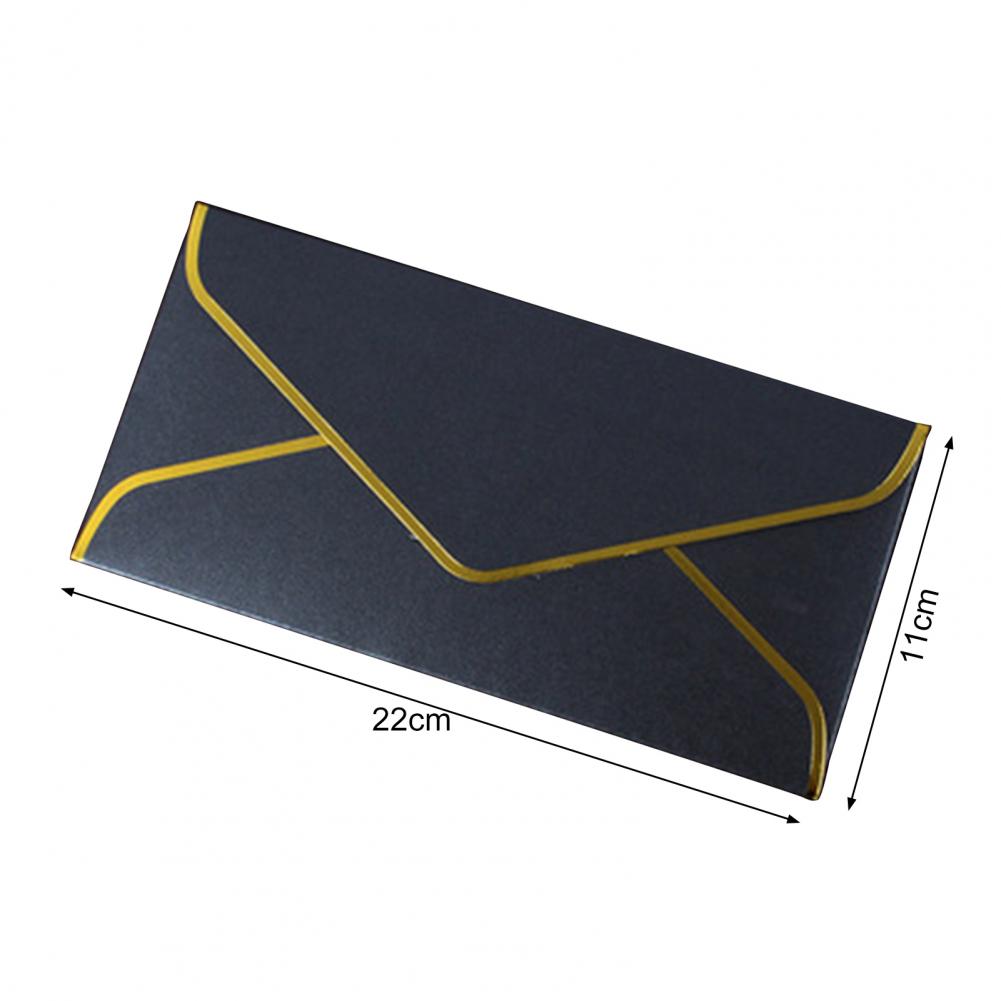 Greeting Card Envelopes Elegant Golden Border Envelope Set for Office Events 10 Pack Luxury V Flap Quick Seal for Mailing
