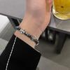 Gebrochenes Silberkreuz Blume Spleißarmband Herren Hochwertiges Armband Partnerzubehör Retro