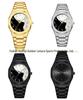 High-End Men's Quartz Watch with Large Dial and Steel Band, featuring Arabic Numerals.