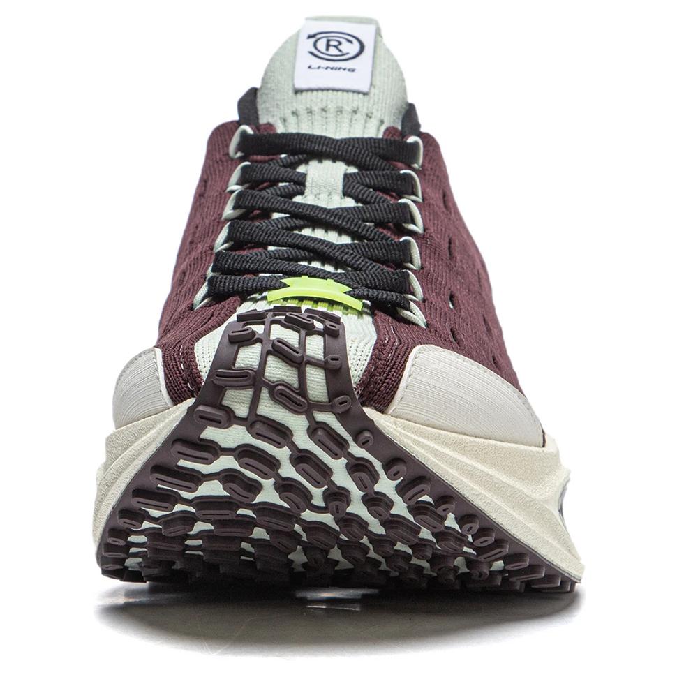 Li Ning Sports Fashion Shock Absorbing Non-Slip Low-Top Running Shoes Unisex Running Shoes Brown Green AZGU001-5