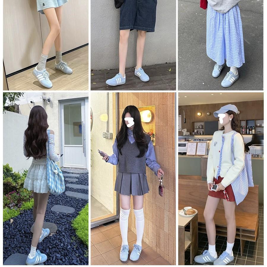 Korean version of baby blue casual women's shoes 2025 autumn new flat-bottomed German training shoes women's retro Forrest Gump shoes sports board s