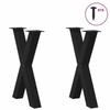 VidaXL Pieds de table à manger en forme de X, 2 pièces, noir, 50 x (72-73) cm, acier 4012968
