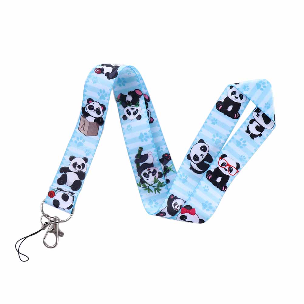 

Card Badge Holder Phone Pendant Neck Strap Certificate Lanyard Mobile Phone Straps Panda Lanyard Animal Panda Webbing Hang Rope синій