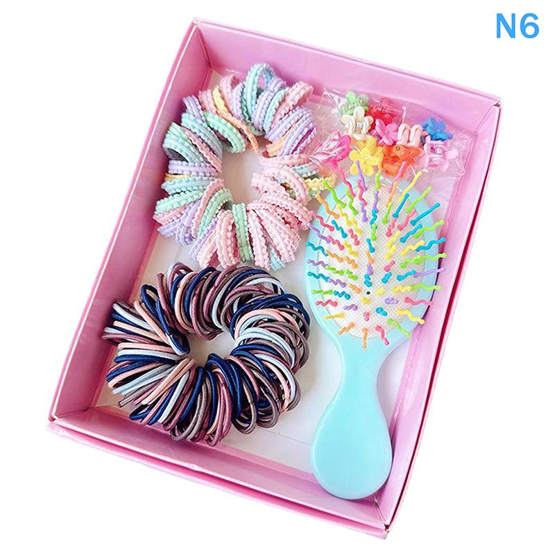 

Colorful Hair Accessories Set For Children With Comb Rope Side Clip For School Kids Theme Event Dressingup Hair For Todd 6