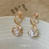 Mosquito coil plate camellia flower earrings women's niche temperament no ear piercings earrings popular ear clips light luxury high sense summer