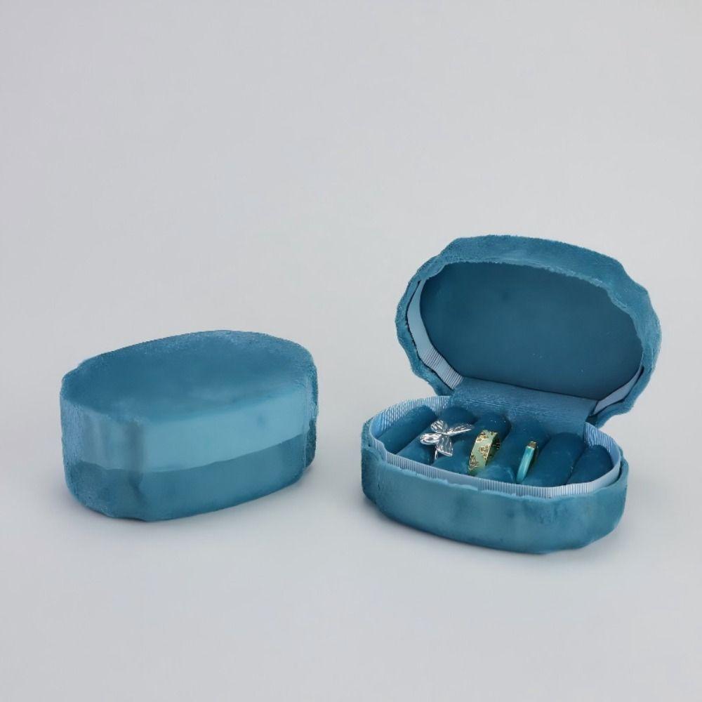Luxury Finish Velvet Ring Box Velvet Earring Storage Box Elegant Wedding Jewelry Case  Travel Use