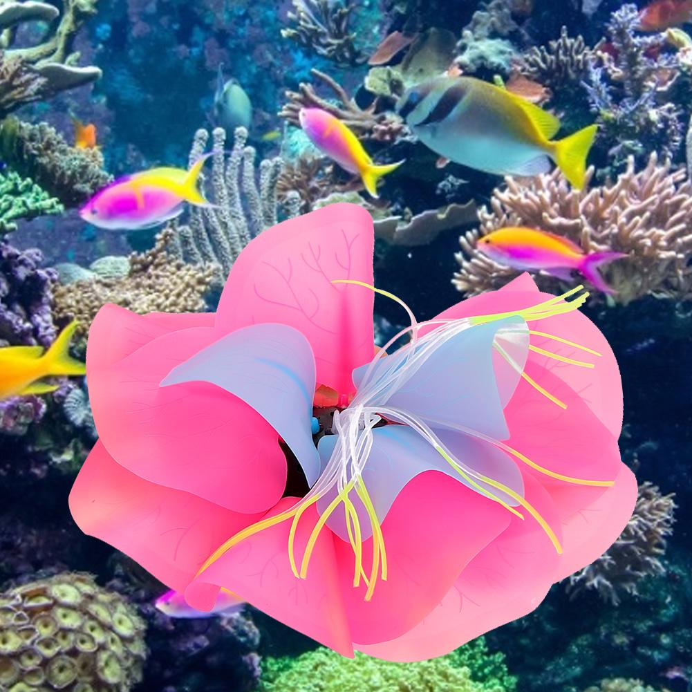 Aquarium Artificial Aquatic Plants Decoration Fish Tank Landscaping Multicolor Lotus Water Lily Flower