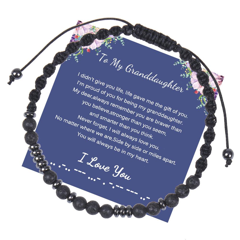 JYL TS Bracelet Morse Code  Family Gift Beaded Transmits Love & Protective Blessings