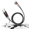 1.5M Gold Plated Plug Aluminum Alloy Housing Dual RCA To Dual 6.35 Mono Audio Cable