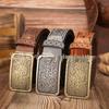 Retro Square Pattern Engraved Buckle Western PU Leather Belt
