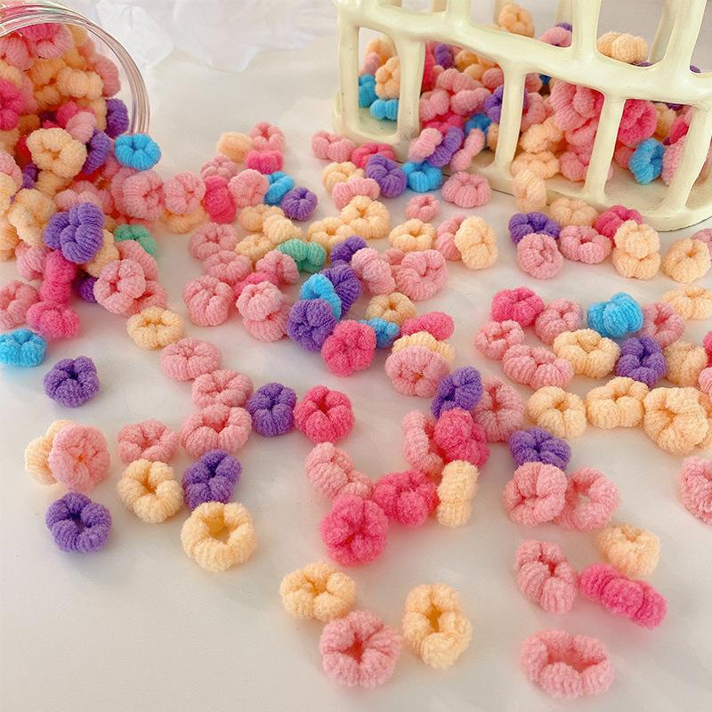 100 Pezzi/Scatola Mini Carini Fasce per Capelli da Bambina Colorati Elastici per Capelli per Bambini Scrunchies Elastici in Gomma per Accessori Capelli da Bambina