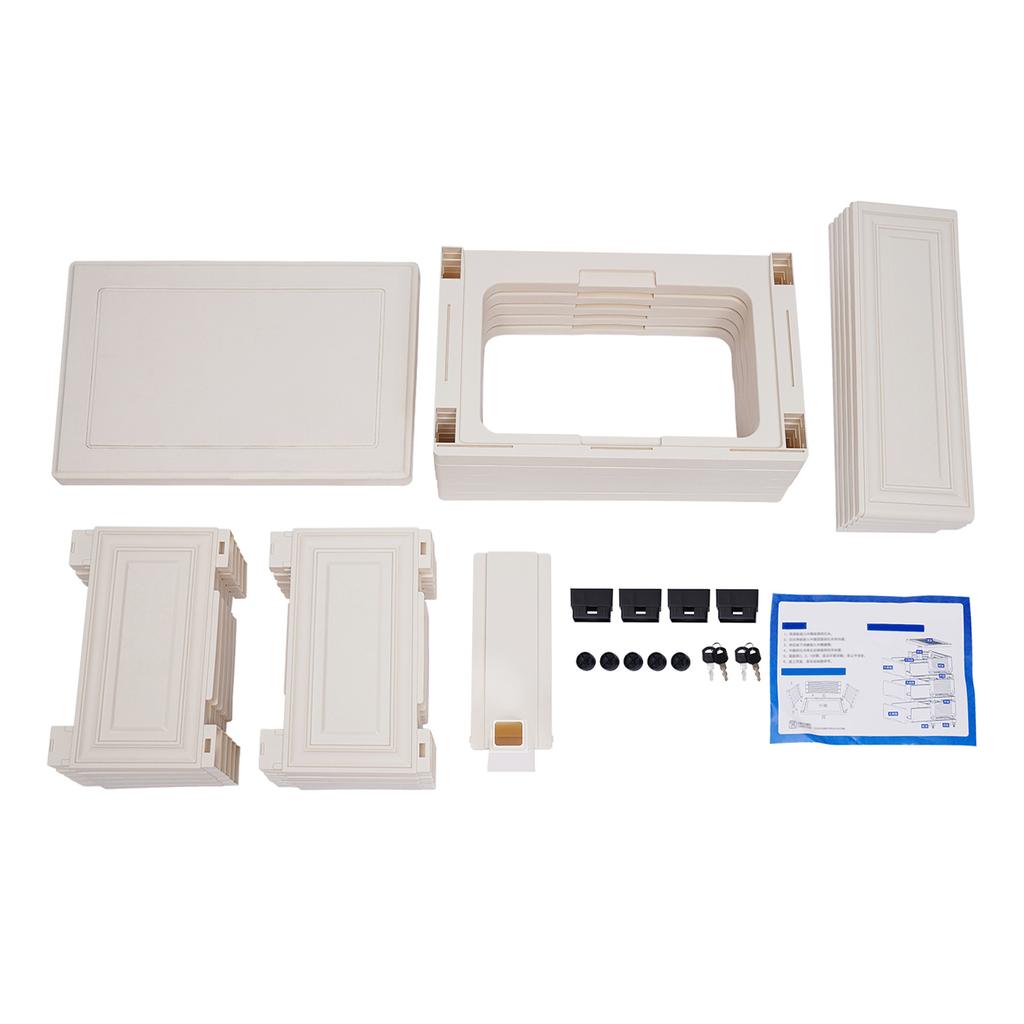 Comodă Modernă de Depozitare Cabinet 6 Sertare Bej de Uz Casnic Bej Multistrat Mobil PP Dulap Rectangular Organizator cu Raft Blocabil