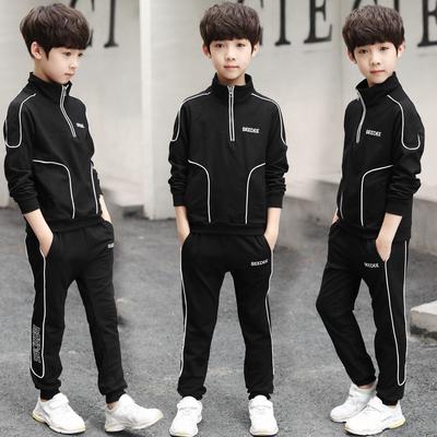 Boys Sweater Spring Autumn Suit Spring New Middle and Large Children Two-piece Set