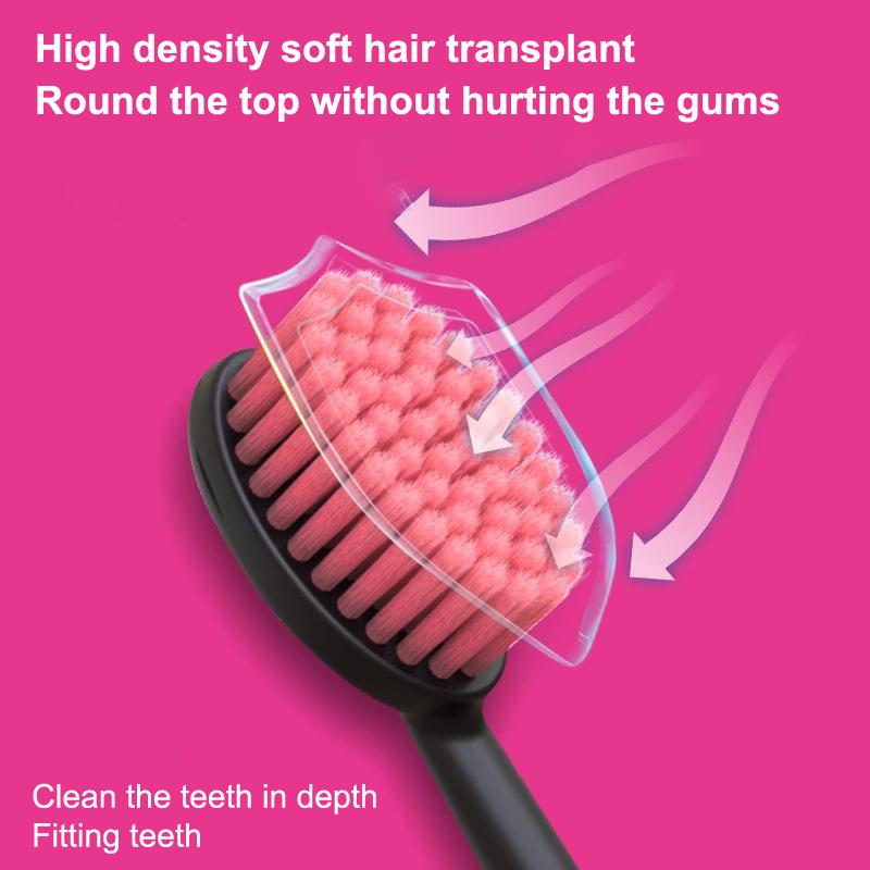 2 Pcs Whole Mouth Clean Toothbrush Ultra-Fine Soft Hard Bristle Toothbrush For Adults Excellent Cleaning Effect Whitening Teeth