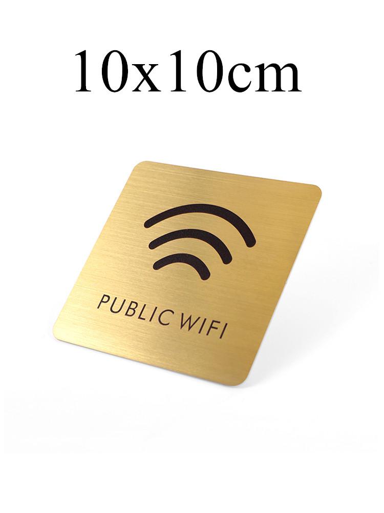 Stainless Steel Slogan No Smoking Sign Public Places Warning Signage Wall Stickers WIFI Plaque Number Custom Address Plates