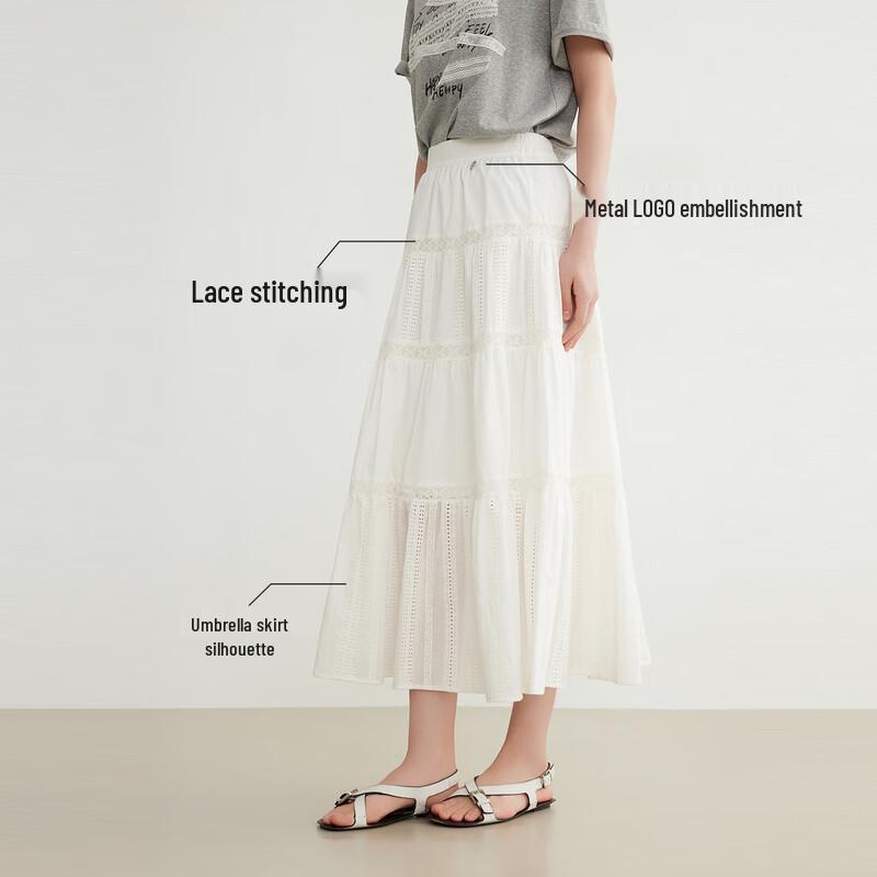 ELLE Women's Spliced A-Line Skirt
