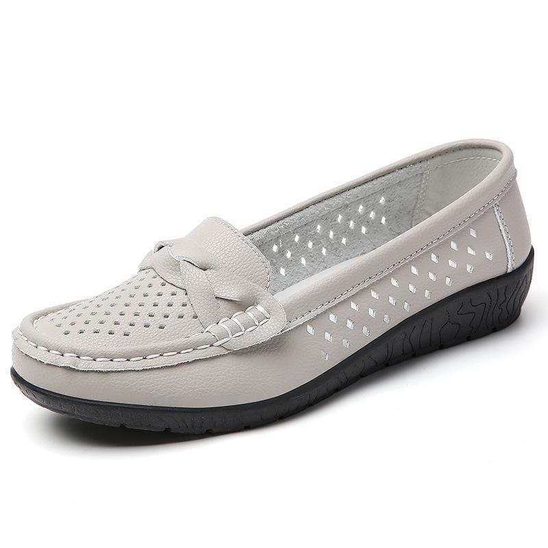 2026 Neue flache Schuhe Unifarbene Mode Leder Damen Flats Runde Spitze Frühling und Herbst Bequeme Arztschuh zapatillas de mujer