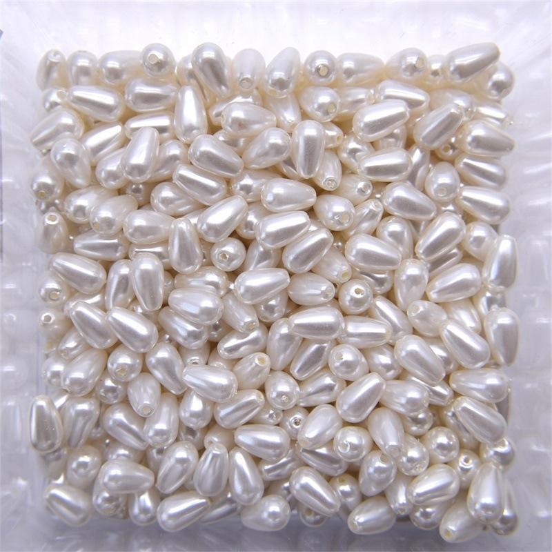 Beige High-Gloss Water Drop Imitation Pearl Beads for DIY Jewelry and Clothing Accessories