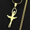 Ballet Ballerina Girls Chain For Women Men Stainless Steel Gold Color Gymnast Sporter Charms Gymnastics Dancer Necklace Jewelry