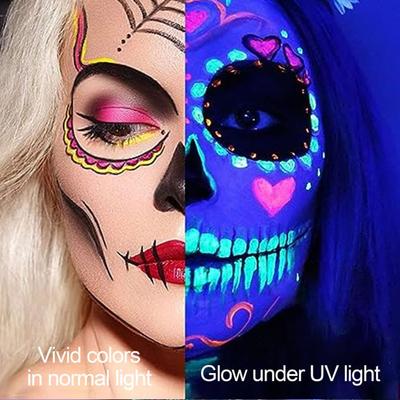11G Fluorescent UV Makeup Palette Water-Soluble Versatile Body Paint for Festivals Stages Opera