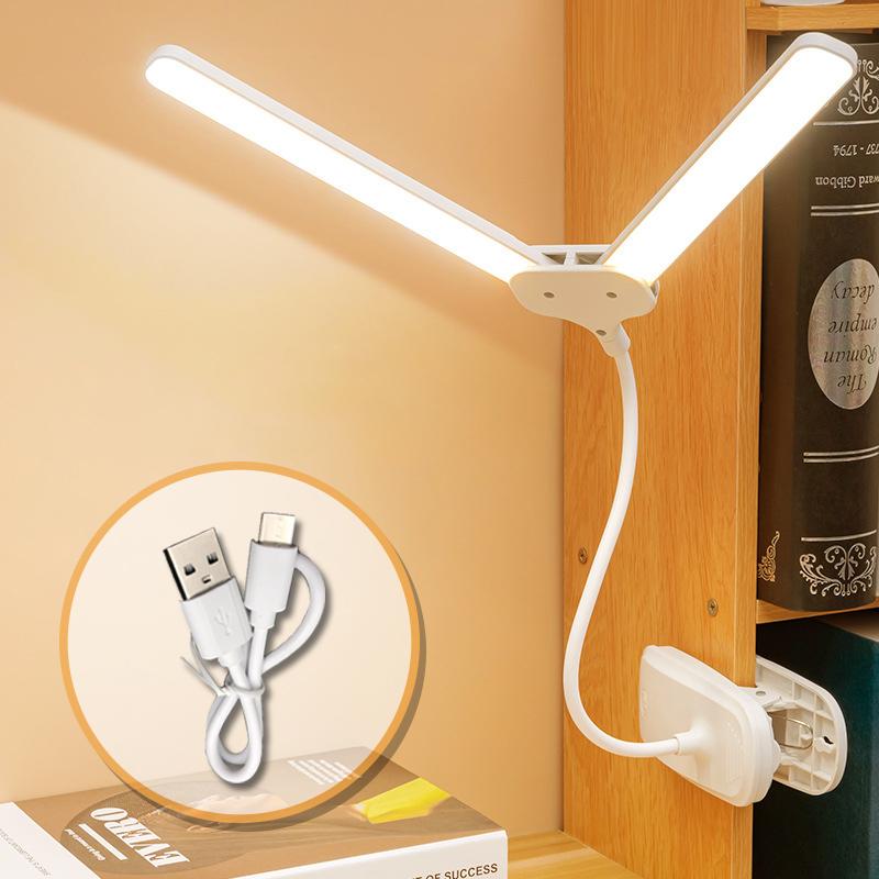 40 LED Clip Lamp Touch Control Double-headed Writing Lamp Night Light for Bedroom Dormitory Study Office Reading Table Lamp