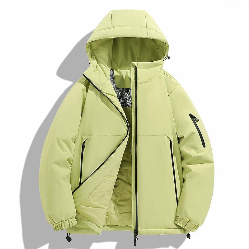 Men's Winter Graphene-Lined Hooded Jacket: Warm, Thick, Loose Fit for Outdoor Sports