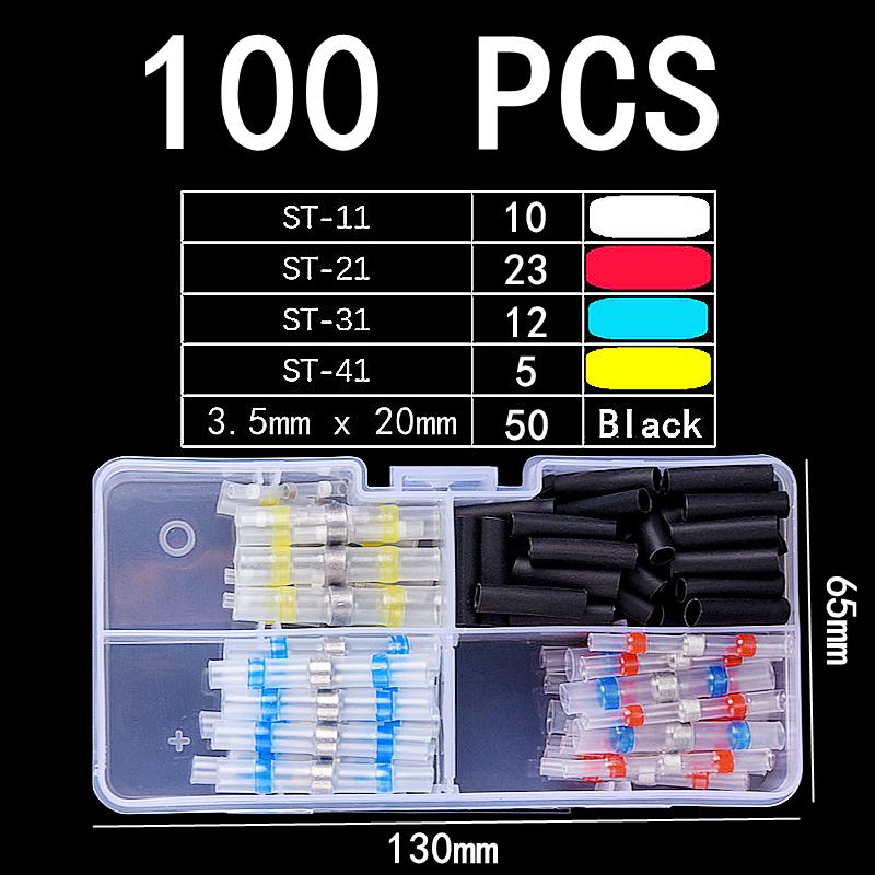Waterproof Solder Connector Terminals,Heat Shrink Casing with Solder Connectors,Electrical Butt Wire Connector Sealing Tube