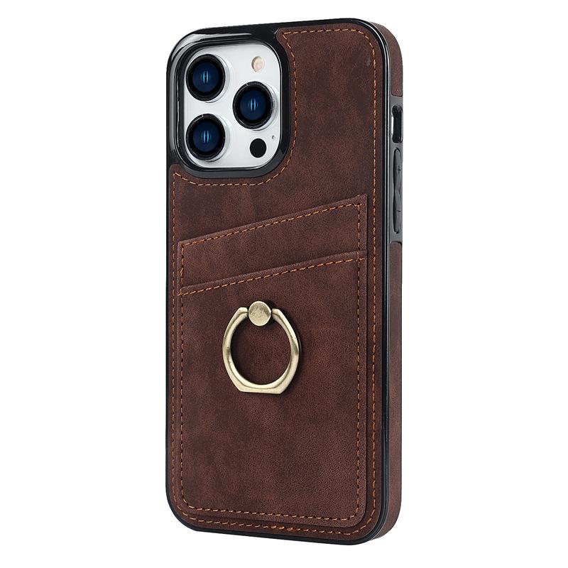 

Подходит для 14 ProMax Card Inserting Ring Buckle Holder Phone Case 12/11/7 Plus Защитный чехол Ретро чехол iPhoneX-Xs кислотные зеленого