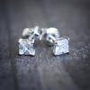 Silver CZ Stud Earrings Round Princess Cut Fashion Jewelry Women Accessories 925 Sterling Silver Ear Rings