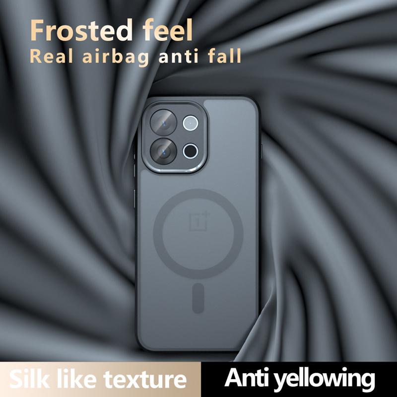 For OnePlus 13T 13S Case Shockproof Magnetic Matte PC+TPU Anti-fingerprint Translucent Cover for One Plus 13T