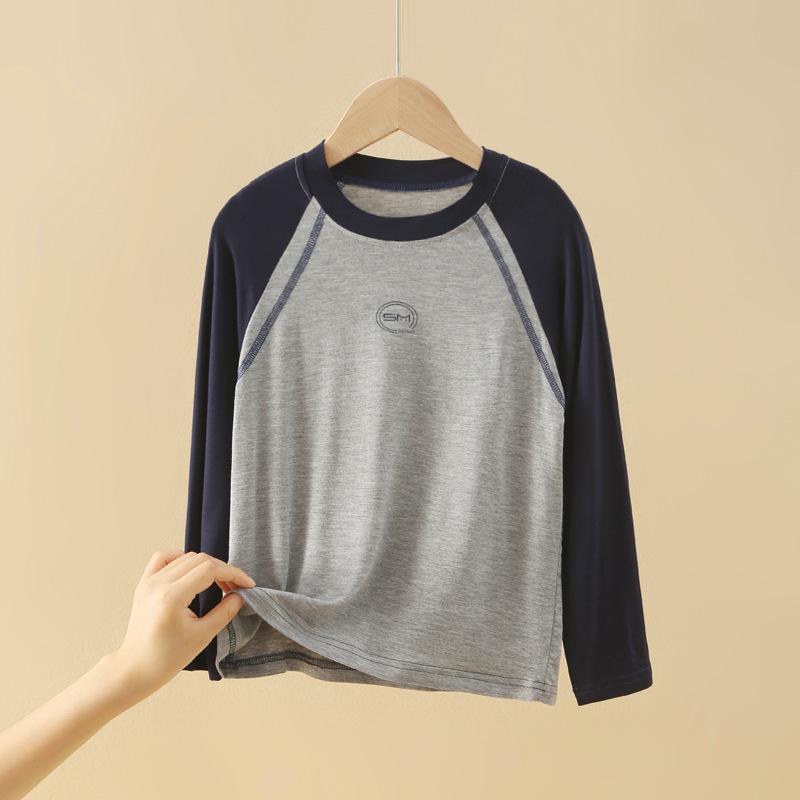 Modal Jungen Langarmshirt für Frühling & Herbst - Enganliegende Basisschicht für Kinder & Teenager