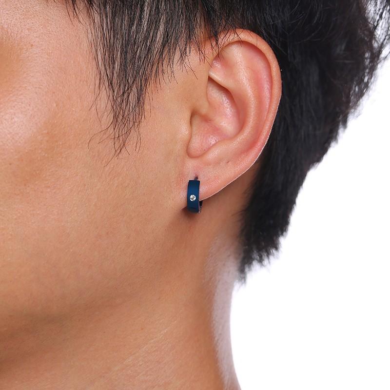 Vnox Basic Stainless Steel Hoop Earrings for Men Women Unisex Huggie Earrings with CZ Stone Accessory