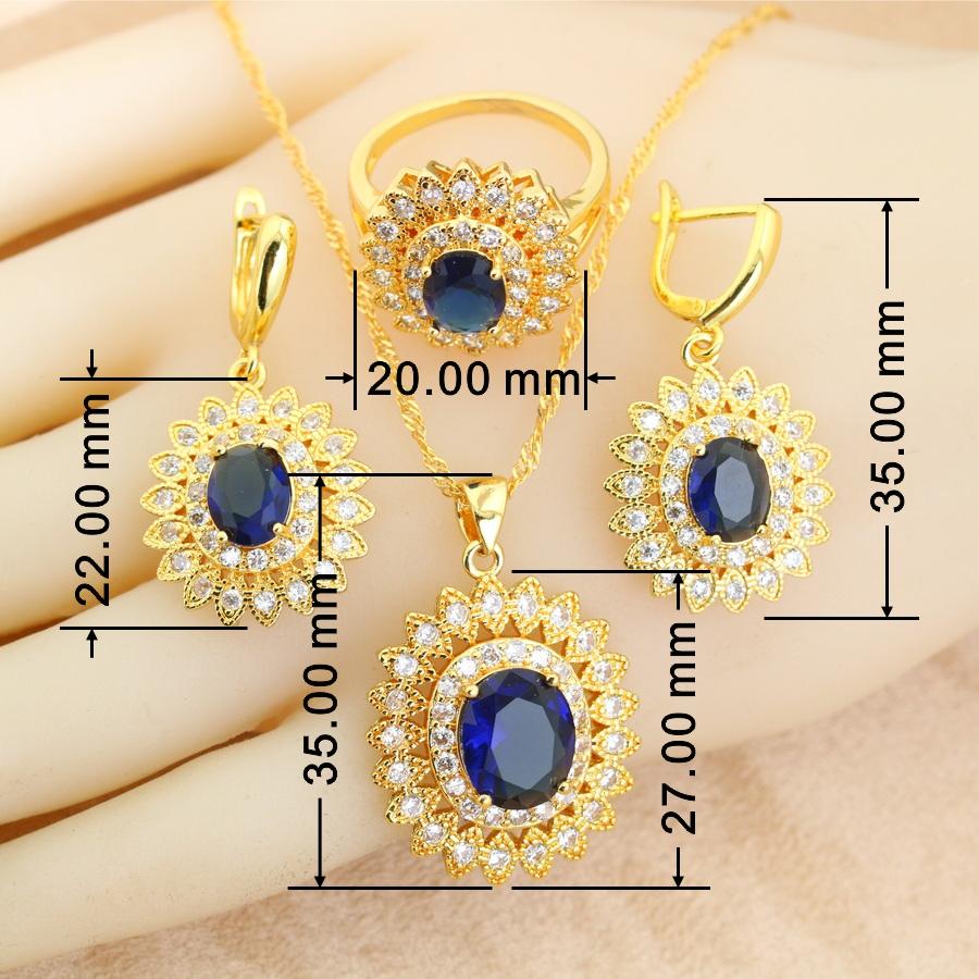 Vergoldete Brautschmuck-Sets Ehering Modeschmuck Ohrringe Anhänger Kette Halskette Für Frauen Weihnachtsgeschenk